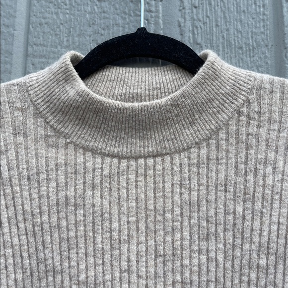 Club Monaco Ribbed Turtleneck Wool | Alpaca Blend Sweater - Beige Size: Xs - Picture 7 of 11